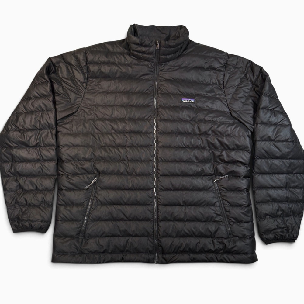 Patagonia Down Sweater Jacket Mens XXL Black Puffer Full Zip 84674 FA19